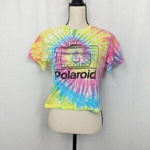 Polaroid Tie Dye Twirl Polaroid Camera Graphic Print Crop Top S